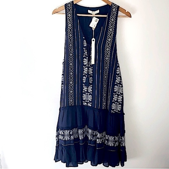 Jonathan Simkhai Embroidered Cotton Tiered Midi Dress - Picture 1 of 7